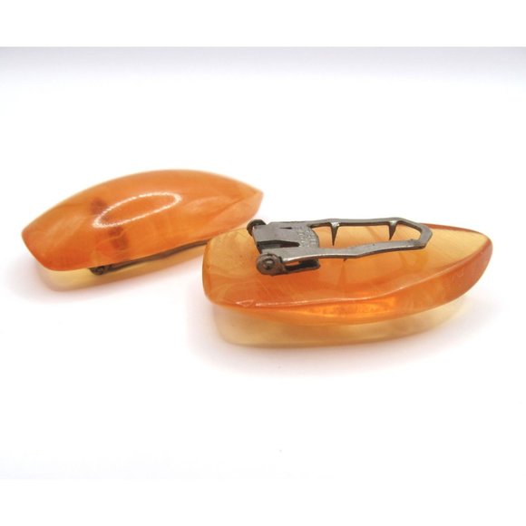 Vintage Apple Juice Bakelite Dress Clips - Picture 9 of 10